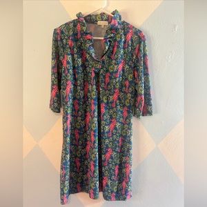Simply Southern seahorse print shirt dress NWOT